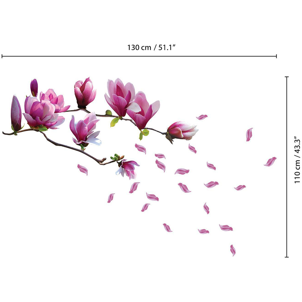 Walplus Magnolia Flowers Self Adhesive Wall Stickers Image 6