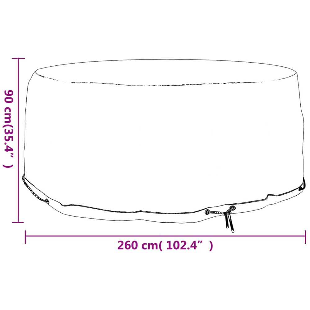 Walplus Round Garden Furniture Cover with 10 Eyelets 260 x 90cm Image 7