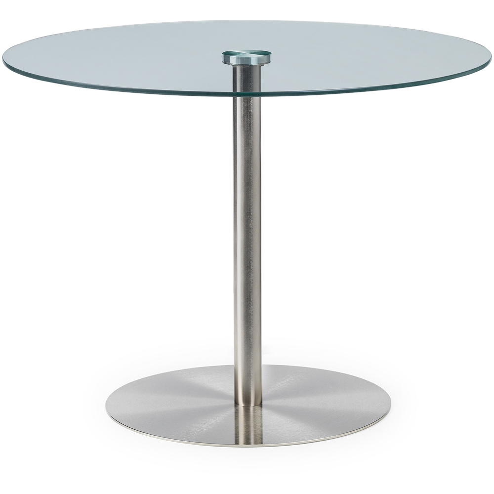 Julian Bowen Milan 4 Seater Round Glass Pedestal Table Image 2