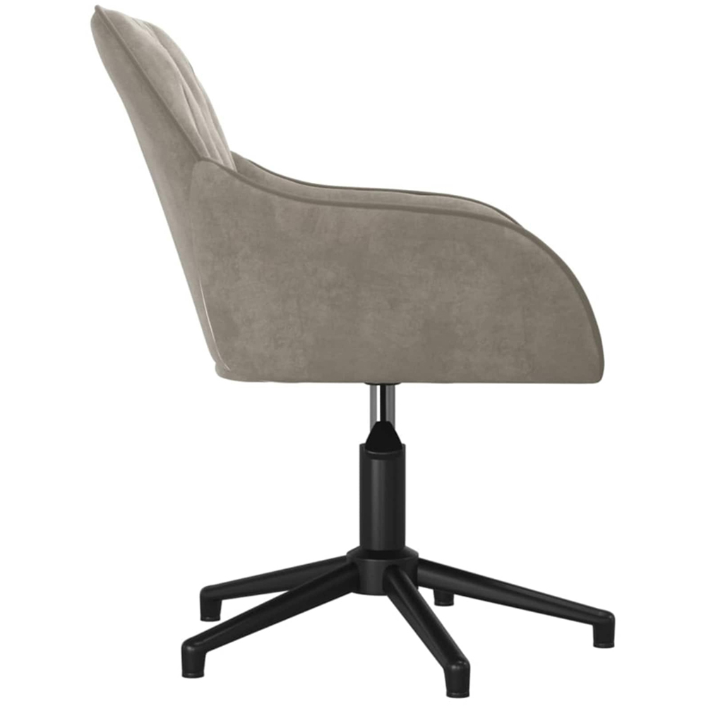 vidaXL Set of 2 Light Grey Velvet Height-Adjustable Swivel Dining Chair Image 5