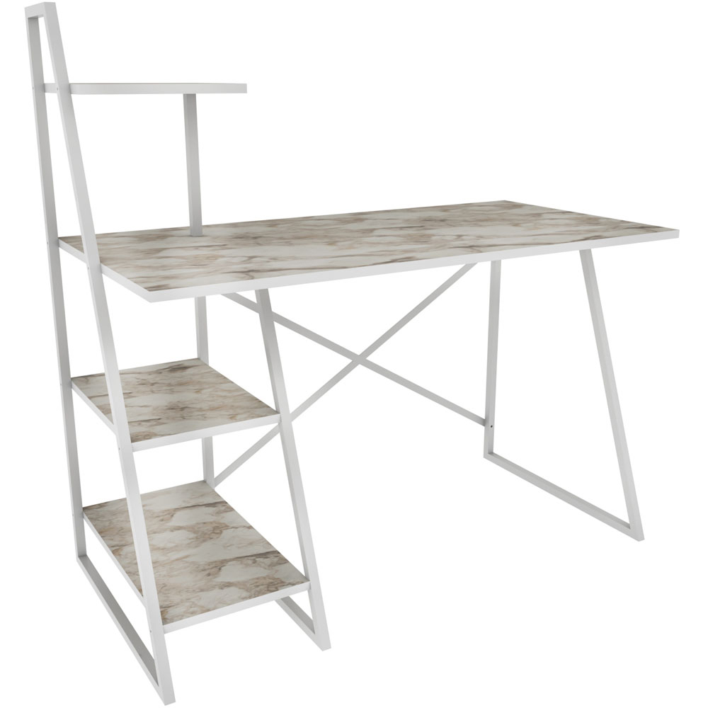 Decorotika Admira 4 Shelf Writing Desk Ephesus White Image 3