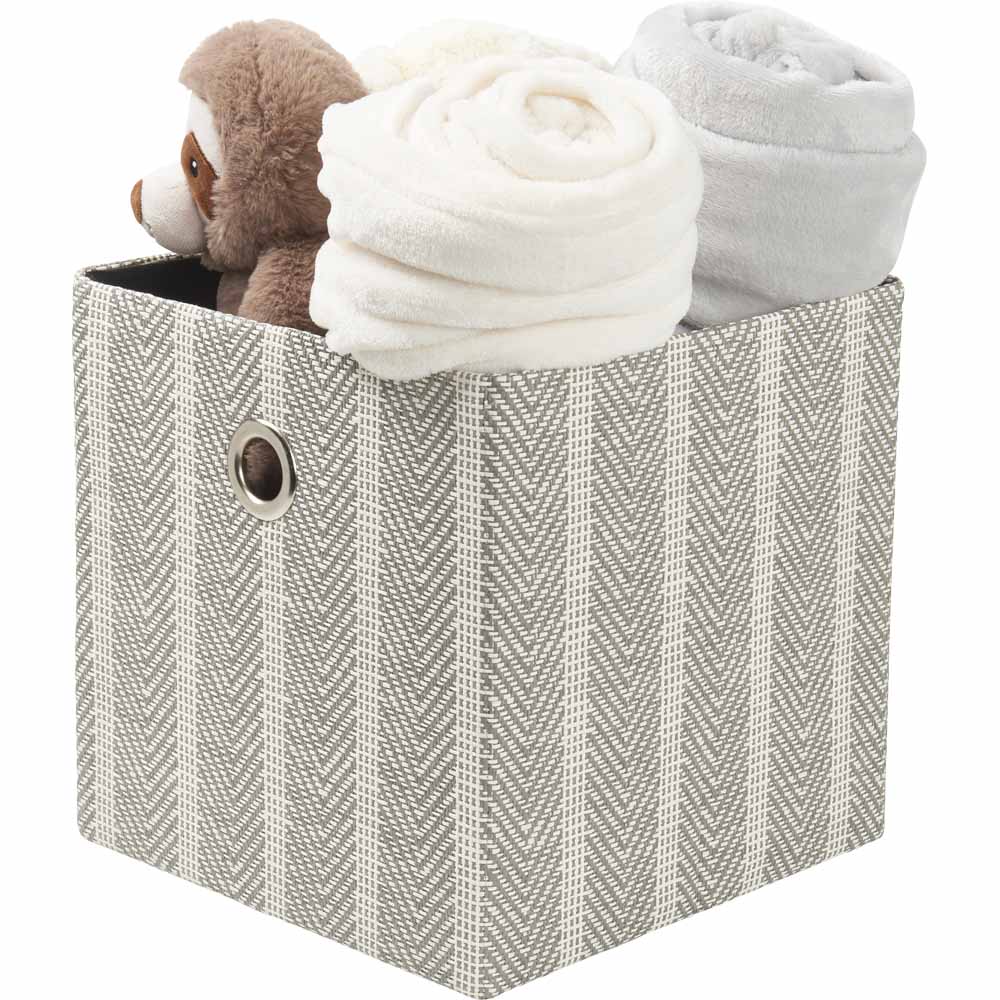 Wilko New Herringbone Storage Box 30x30 Wilko