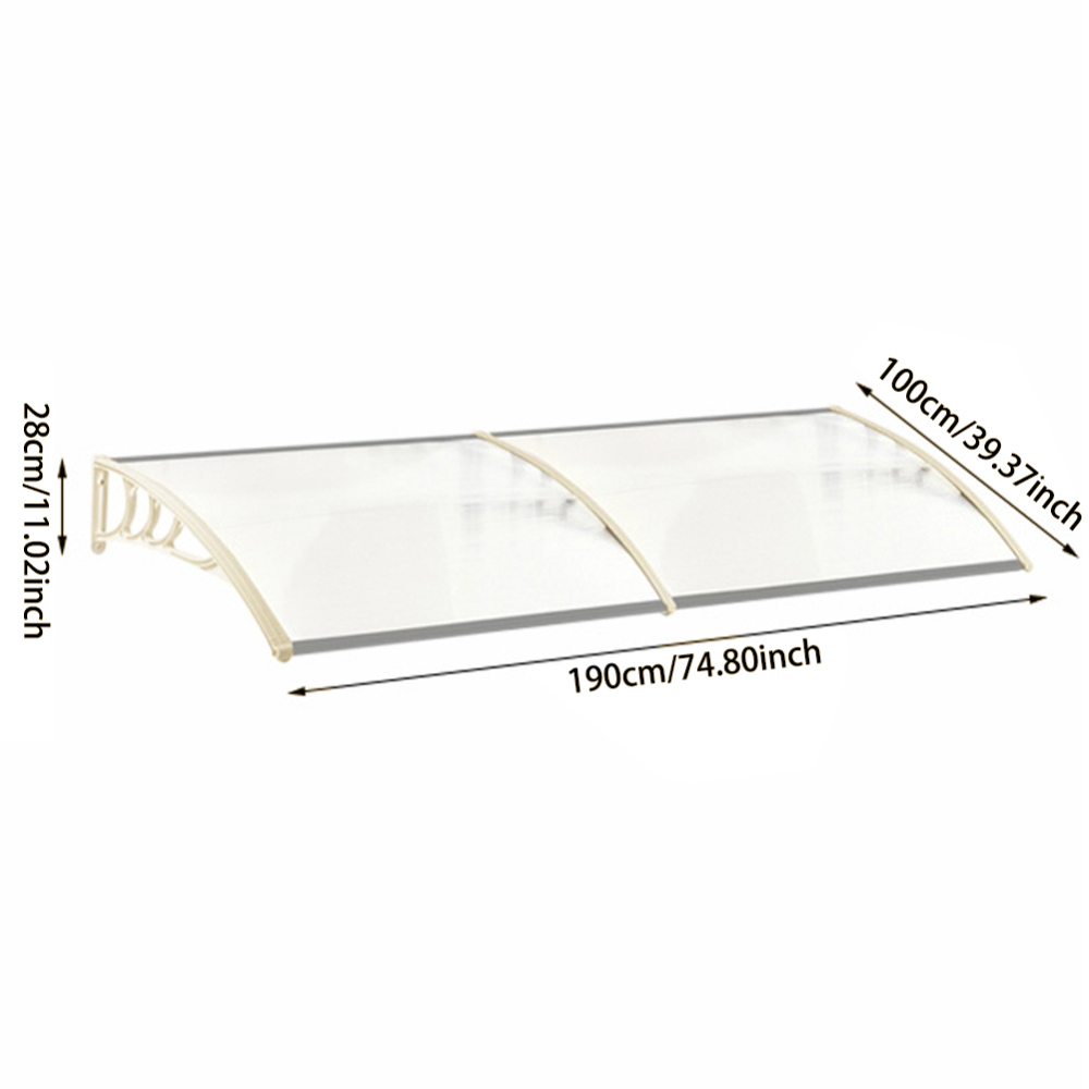 Living and Home White Window and Door Awning Canopy with Brackets 1.9m Image 7