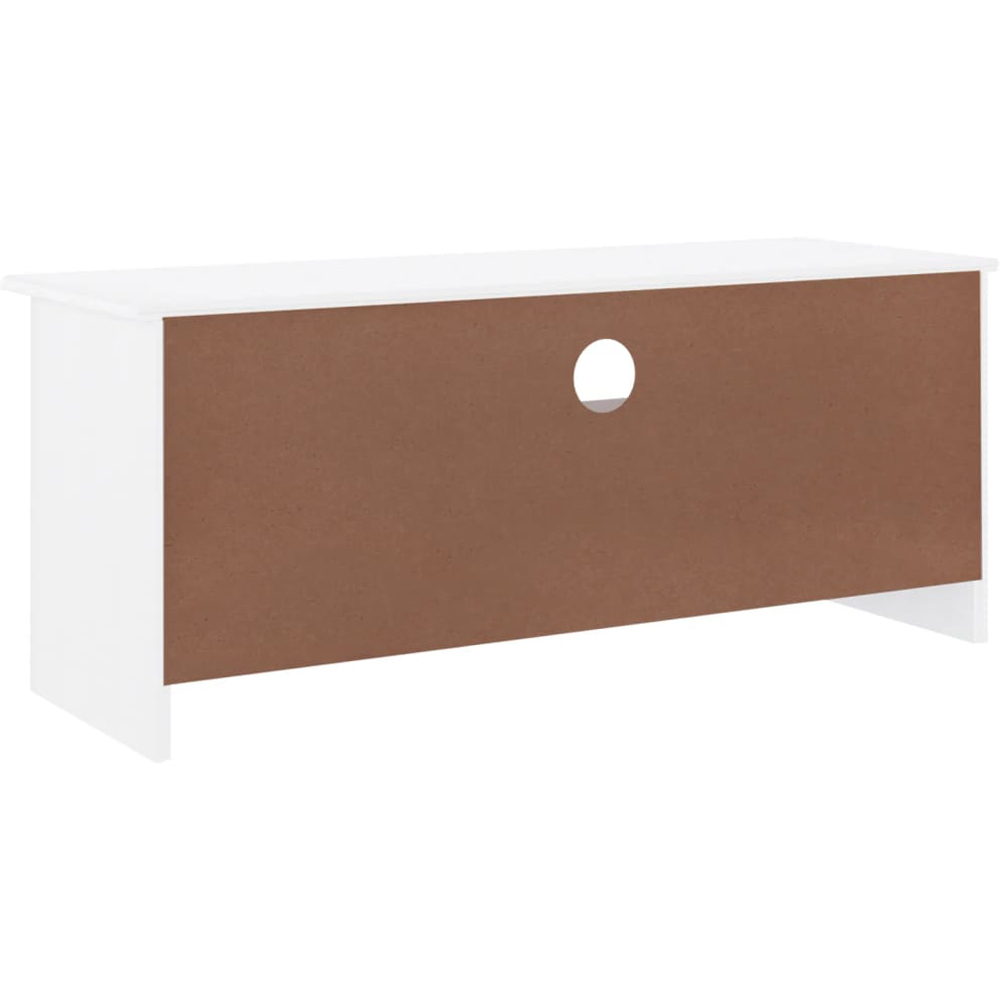 vidaXL 2 Drawer Single Shelf White Solid Pine Wood TV Cabinet Image 5