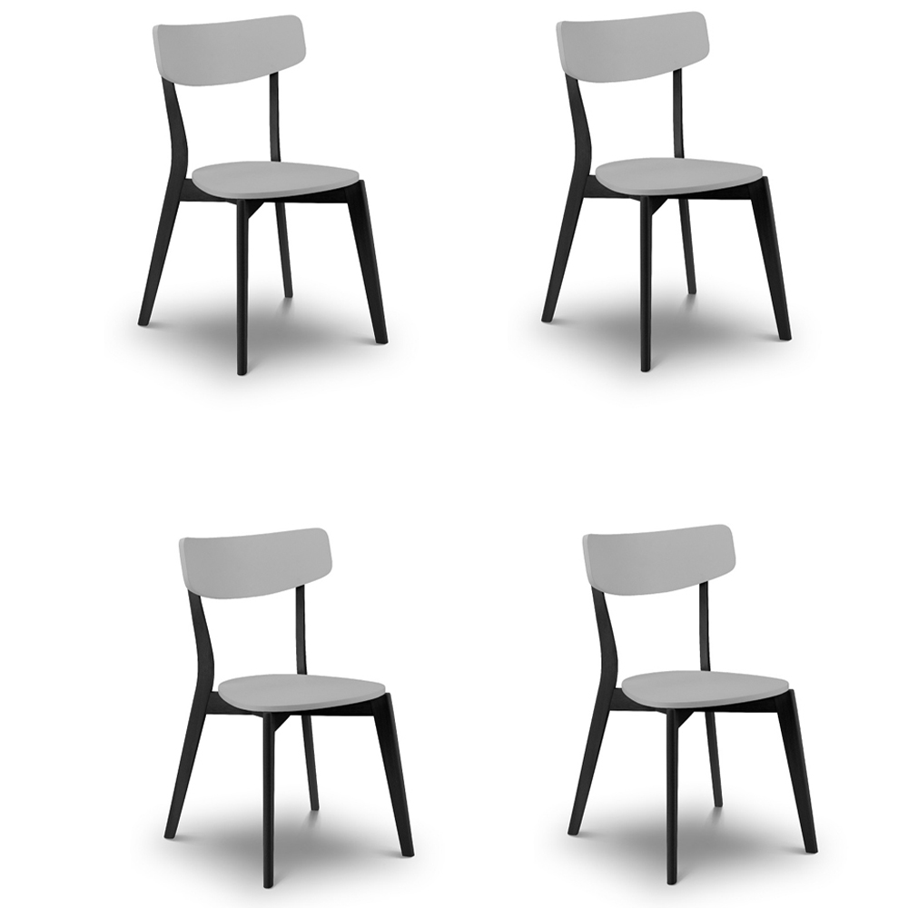 Julian Bowen Casa Set of 4 Grey and Black Dining Chair Image 2