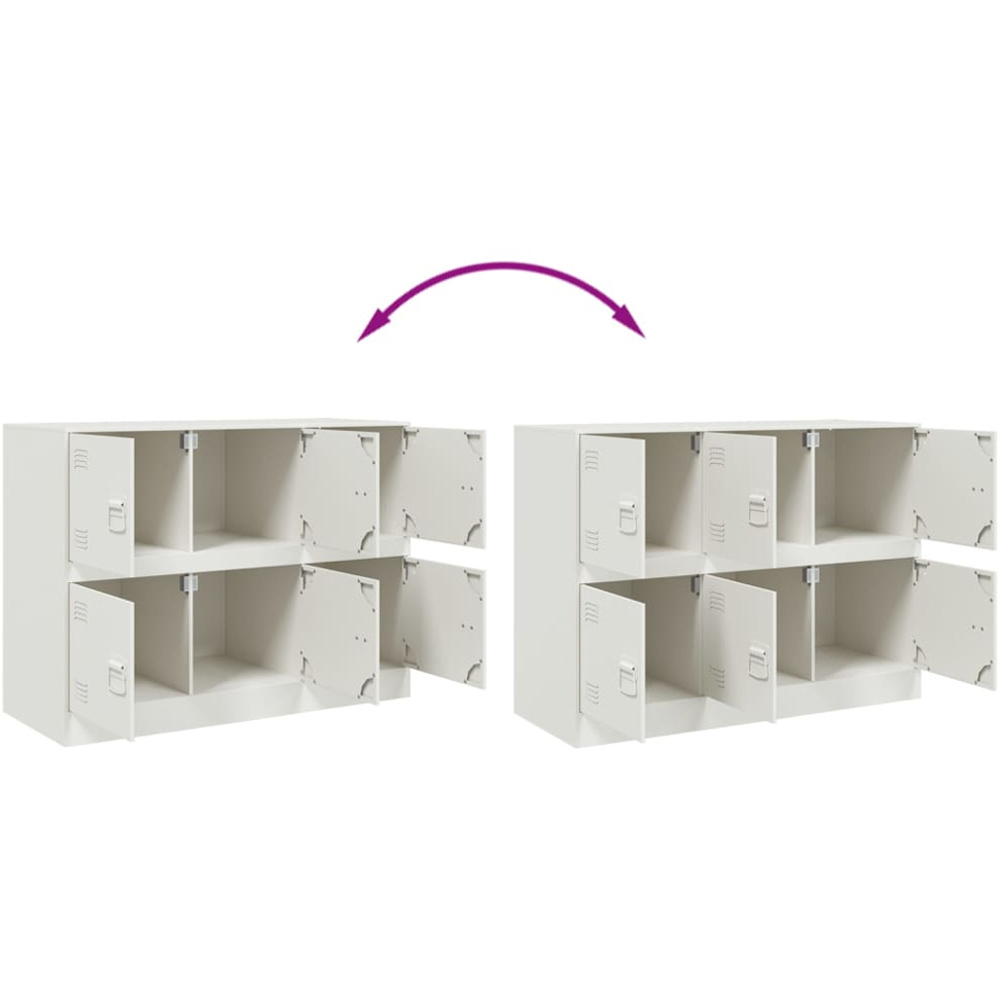 vidaXL 6 Door White Steel Sideboard Image 9