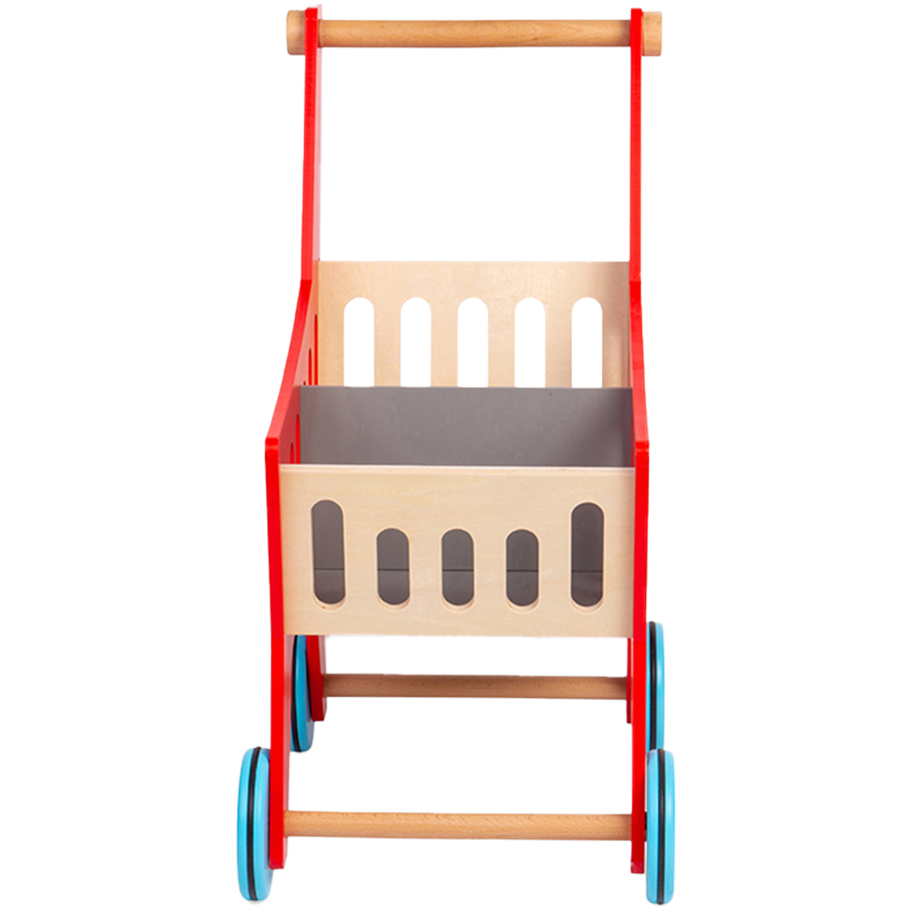 Bigjigs Toys Wooden Shopping Trolley Red Image 5
