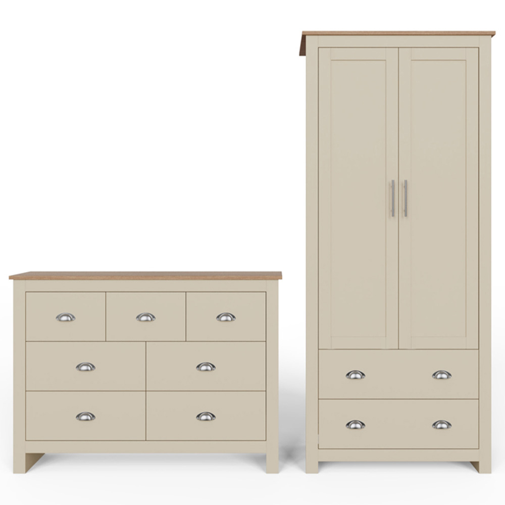 GFW Lancaster Cream 2 Piece Bedroom Furniture Set Image 2