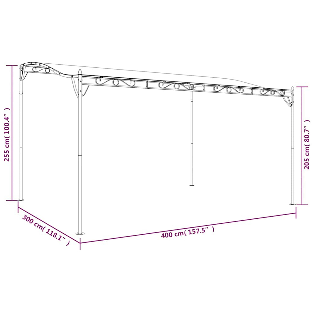 vidaXL 4 x 3m Anthracite Gazebo Canopy Image 5