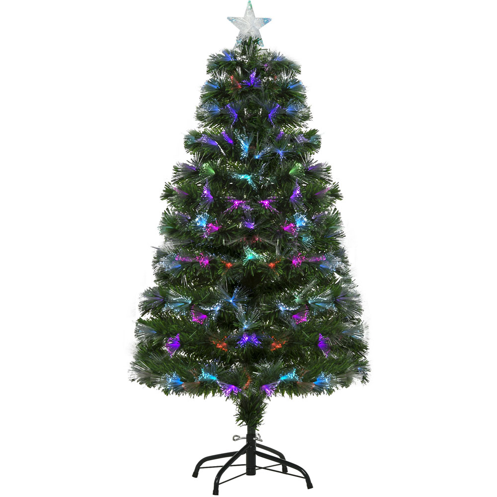 Everglow Fiber Optic LED Pre-Lit Green Artificial Christmas Tree 4ft Image 1