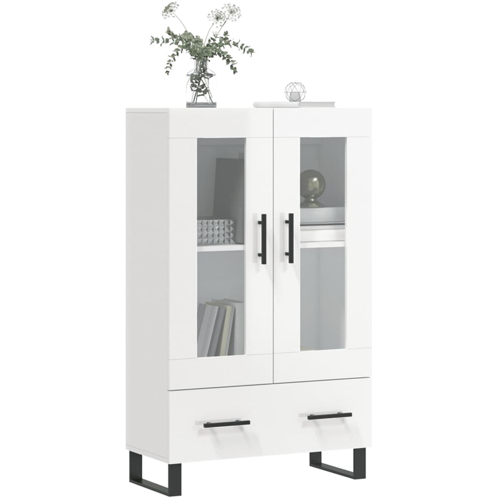 vidaXL 2 Door Single Drawer White Tall Highboard Image 3