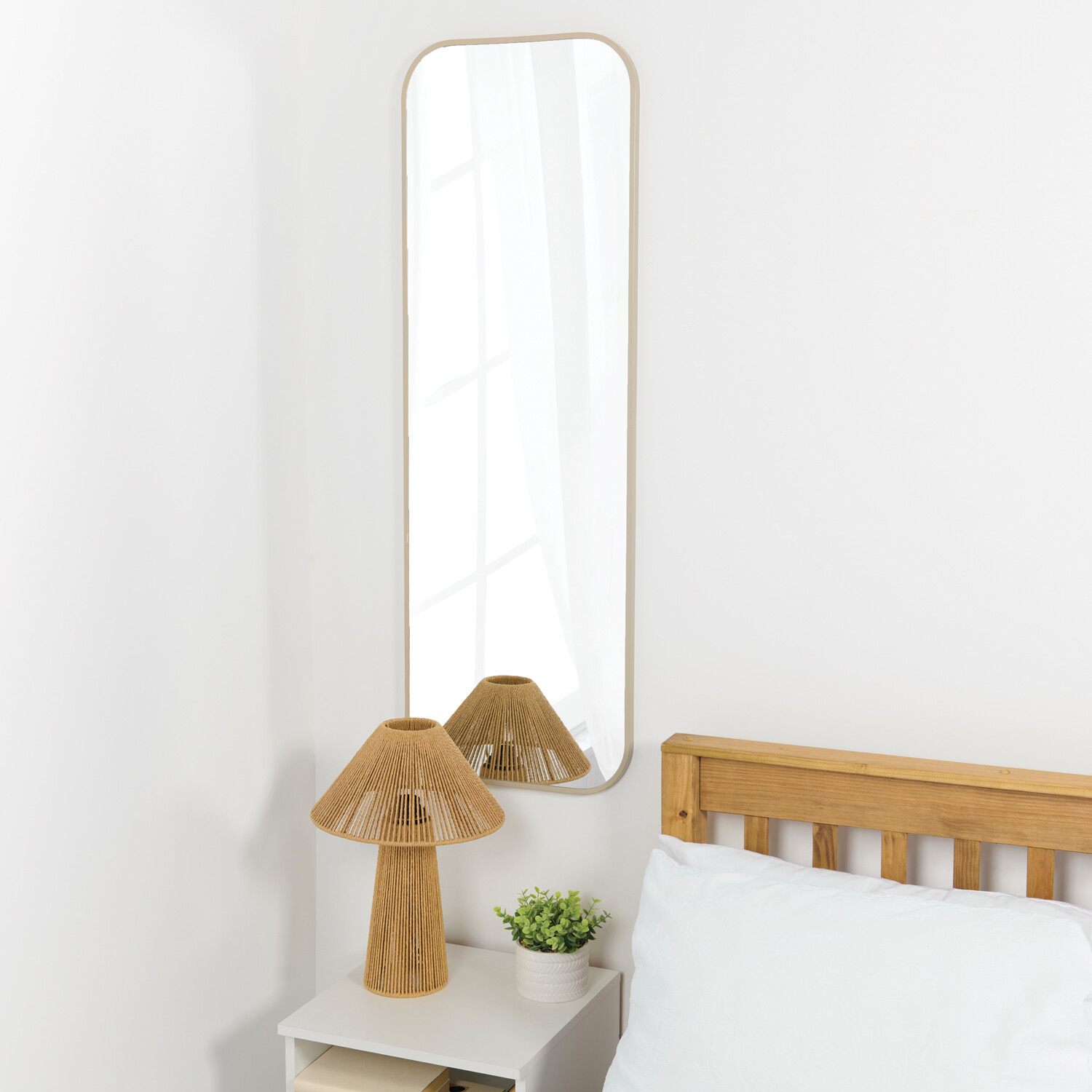 Squoval Modern Wall Mirror Greige Image 2