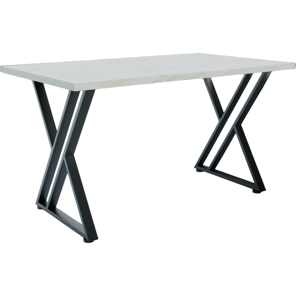 Shefa New York 6 Seater Dining Table White Craft Oak Image 2