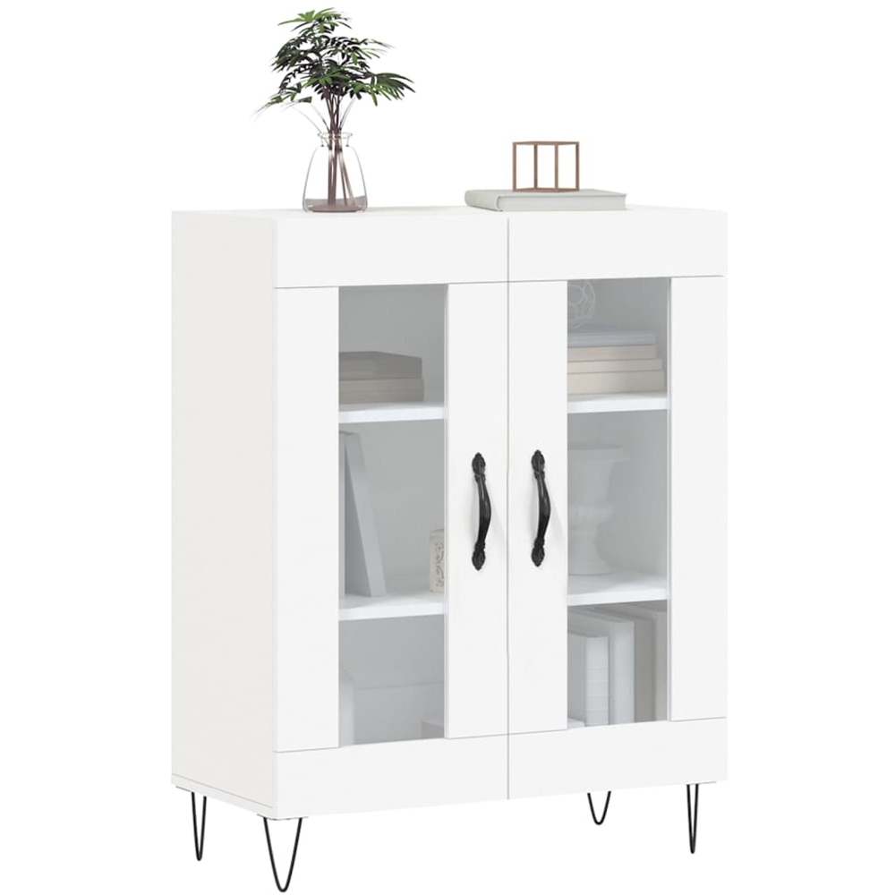 vidaXL 2 Glass Door White Sideboard Image 3