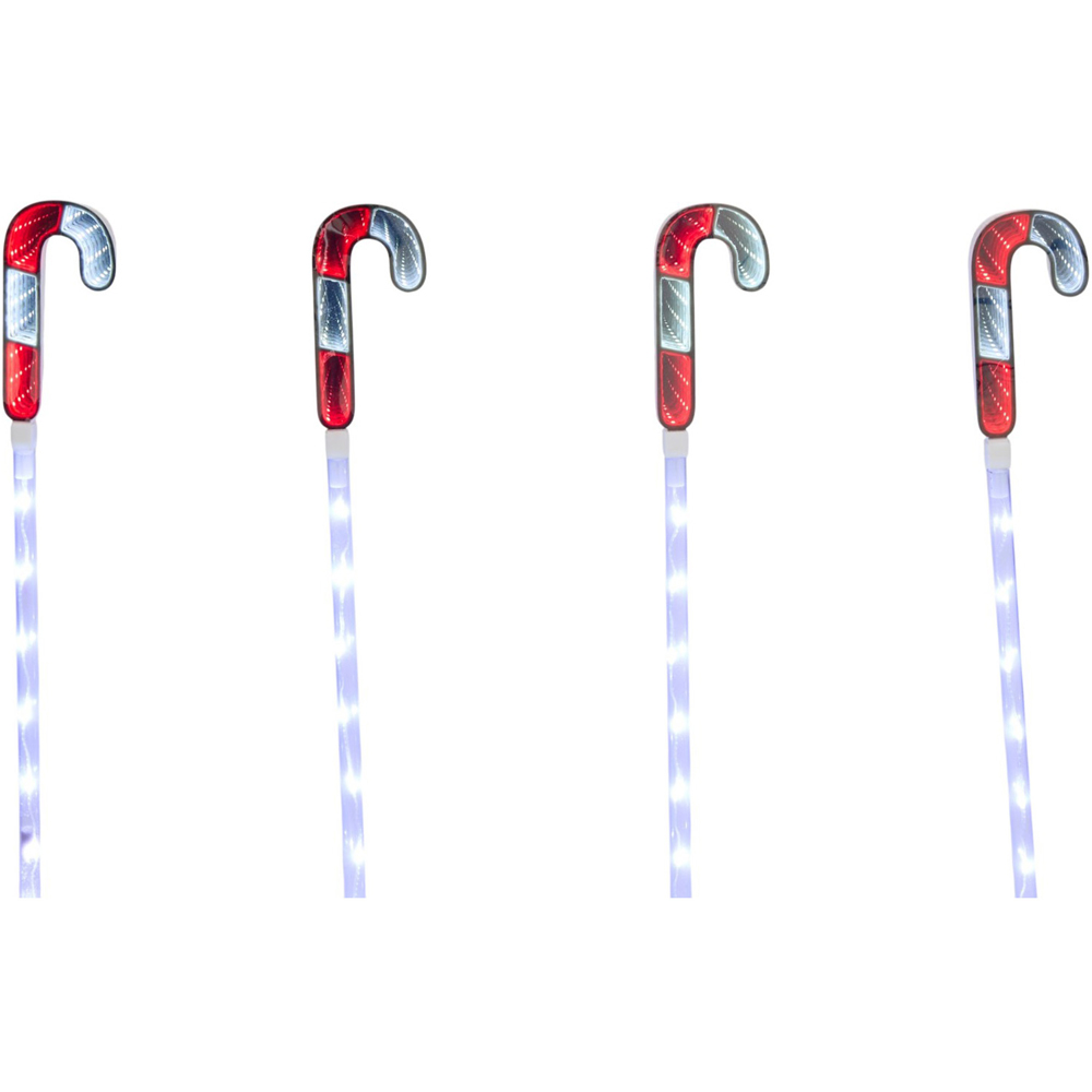 Pack of 4 Candy Cane Infinity Stake Lights Image 6