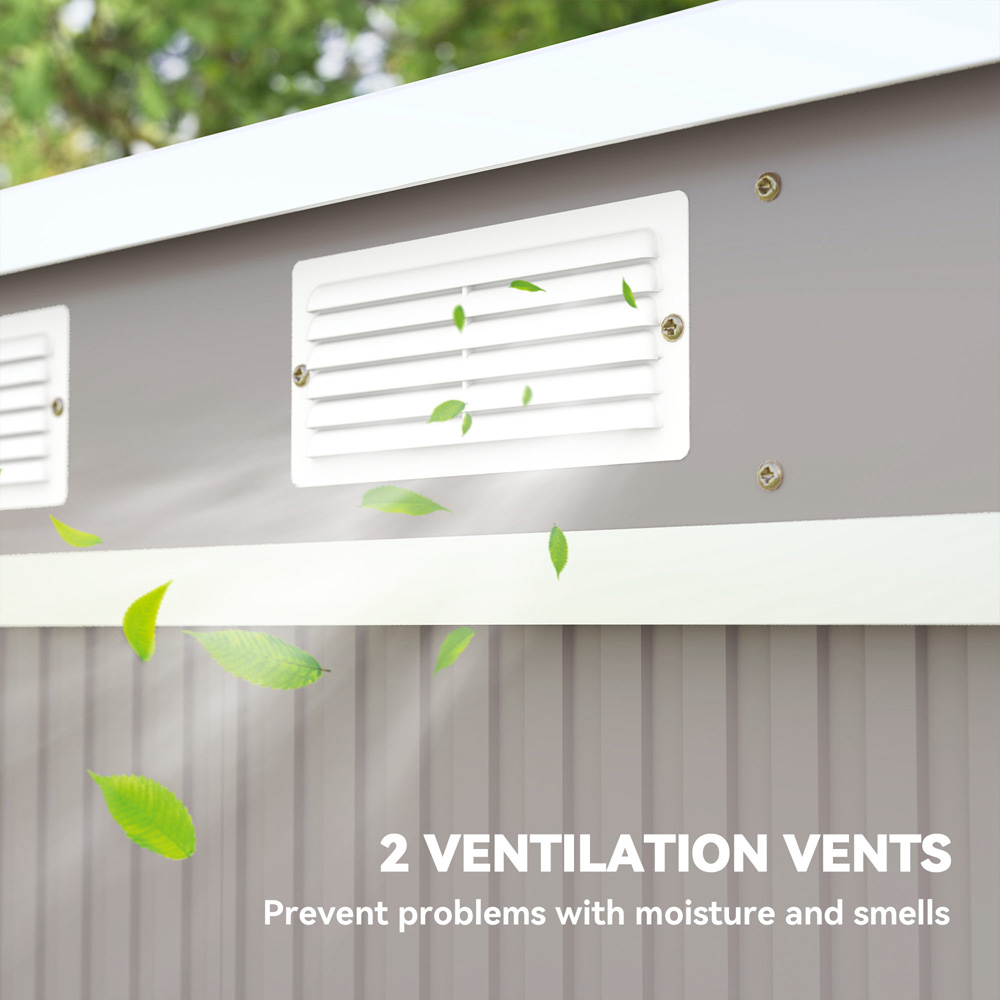 Outsunny 7 x 4ft Grey Metal Pent Garden Shed Image 7