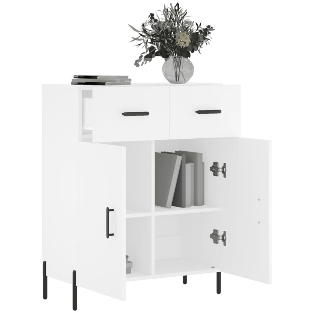 vidaXL 2 Door 2 Drawer White Sideboard Image 4