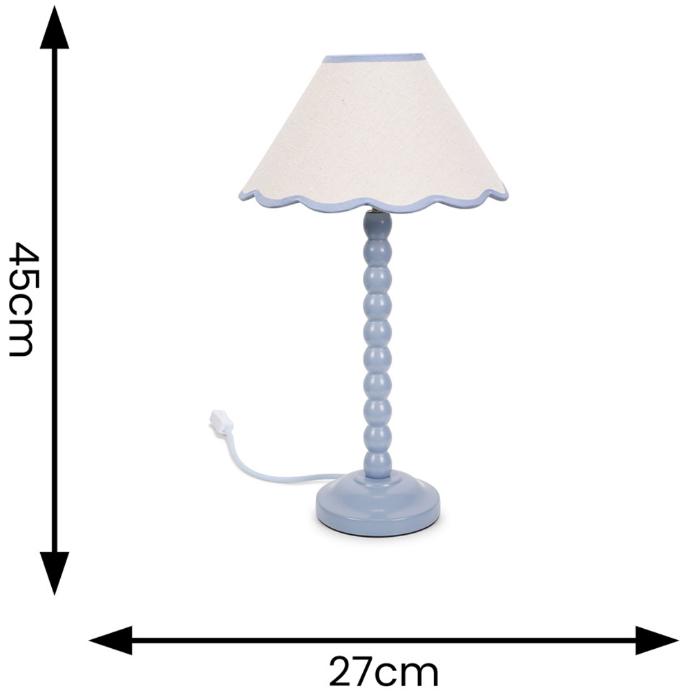 ValueLights Bobbins Blue Trim Scallop Shade Powder Blue LED Floor Lamp Image 6