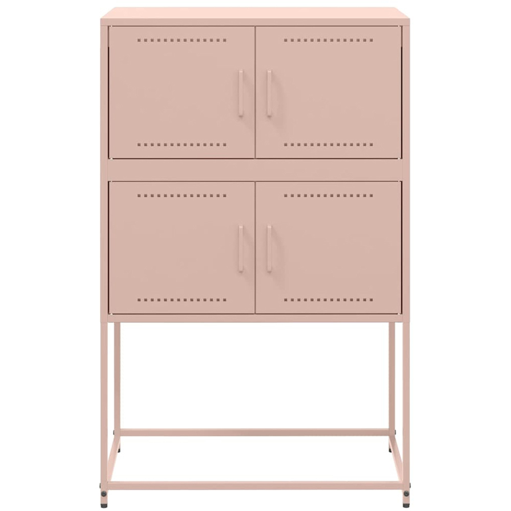 vidaXL 4 Door Pink Steel Industrial Style Sideboard Image 3