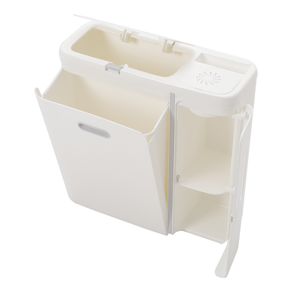 Living and Home Kitchen Mini Trash Bin with Lid White Image 6