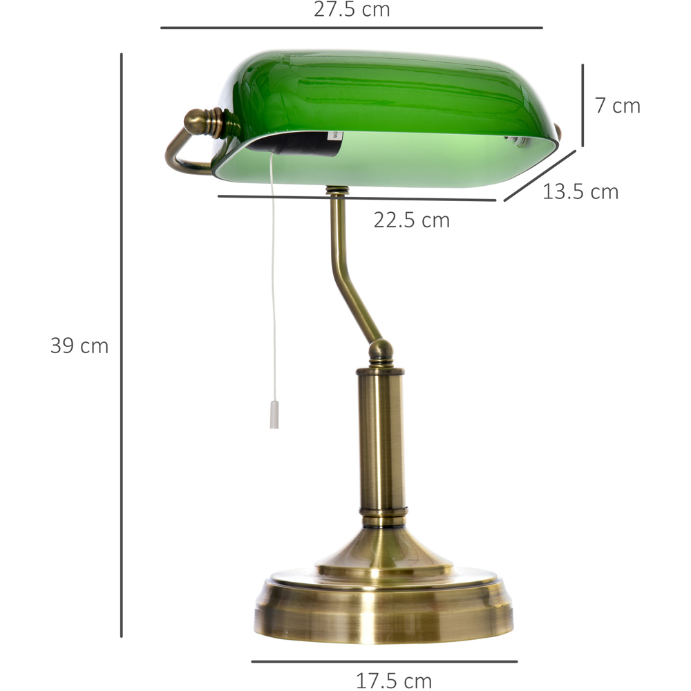 HOMCOM Green and Bronze Antique Table Lamp Image 7