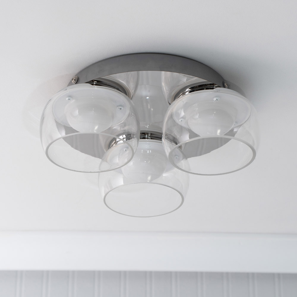 ValueLights Alissa Chrome LED 3 Way Ceiling Light with Smoked Glass Image 5