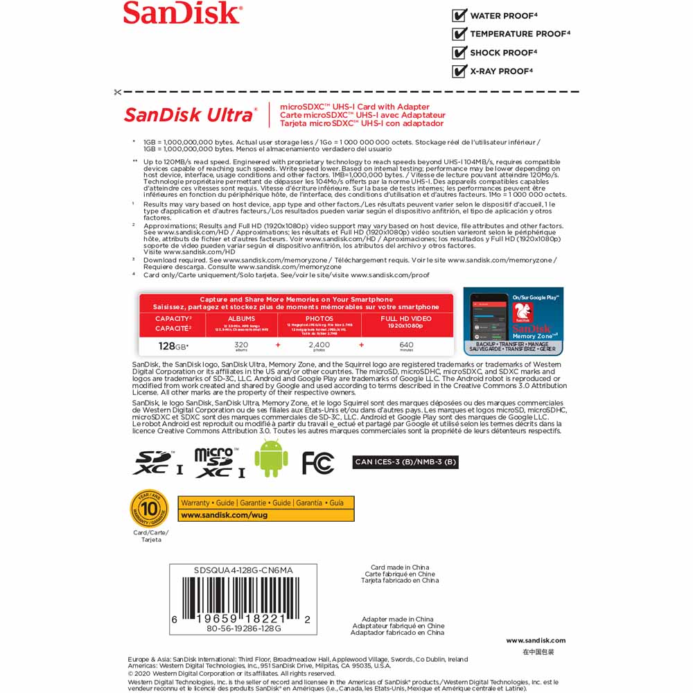 SanDisk Ultra MicroSDXC 128GB+SD Adaptor Image 2