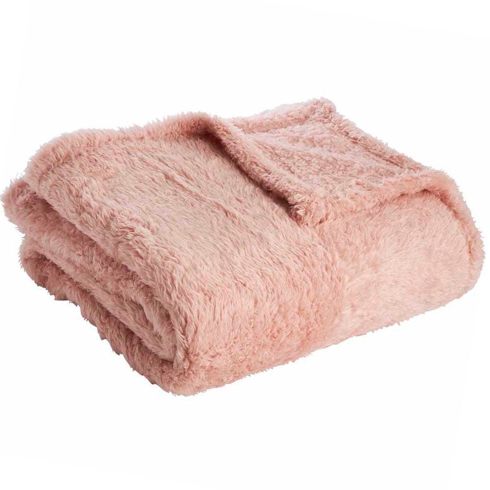 Wilko Blush Teddy Throw 130 x 170cm Wilko