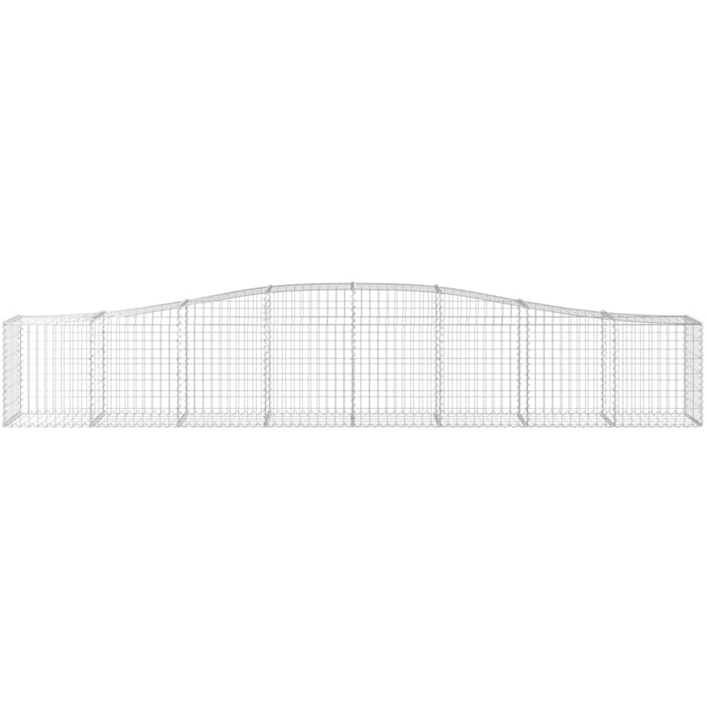 vidaXL Silver Galvanised Iron Arched Gabion Basket 400 x 50 x 60/80cm 15 Pack Image 3
