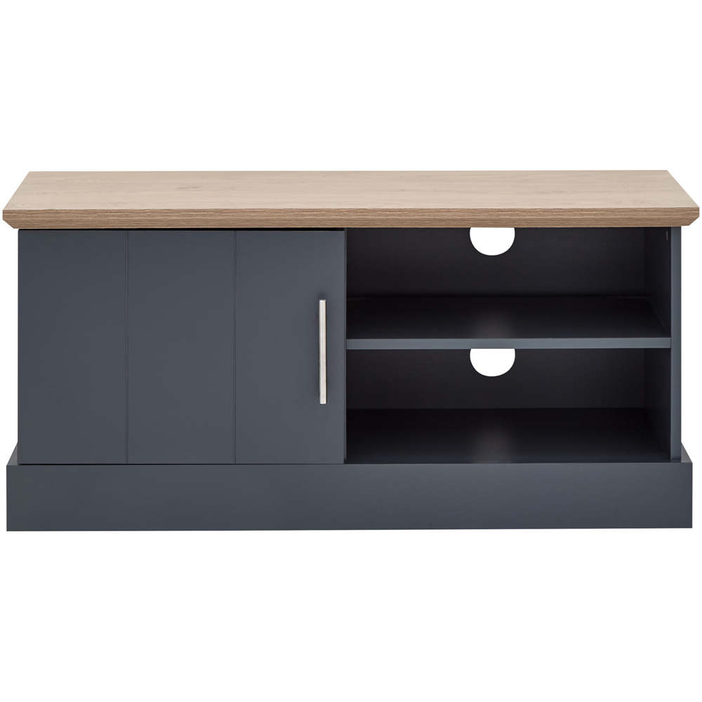 GFW Kendal Single Door 2 Shelf Slate Blue Small TV Unit Image 2
