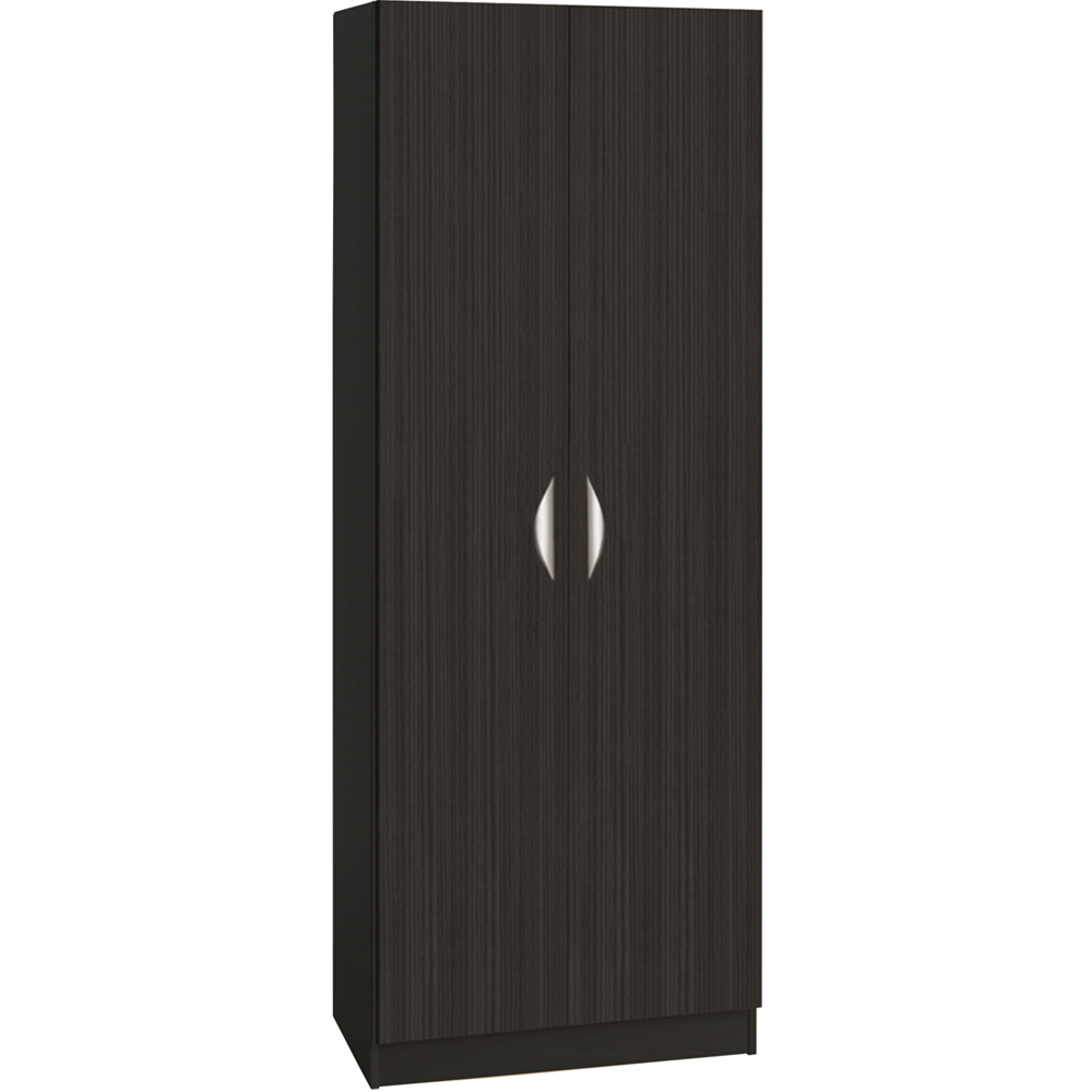 R White Cabinets 2 Door Black Tall Cupboard Image 2