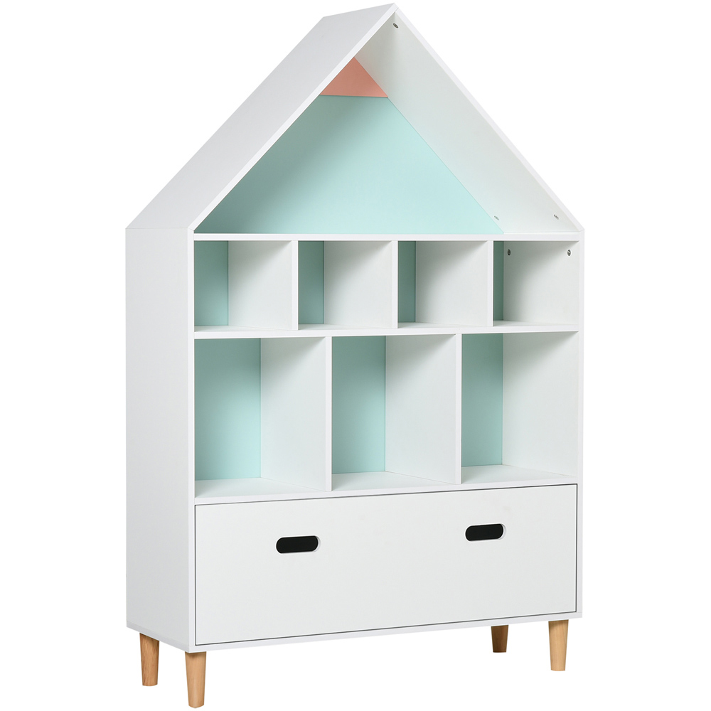 HOMCOM Kids White Storage Cabinet with Drawer Image 2