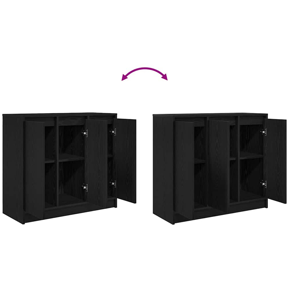 vidaXL 3 Door Black Oak Sideboard Image 9