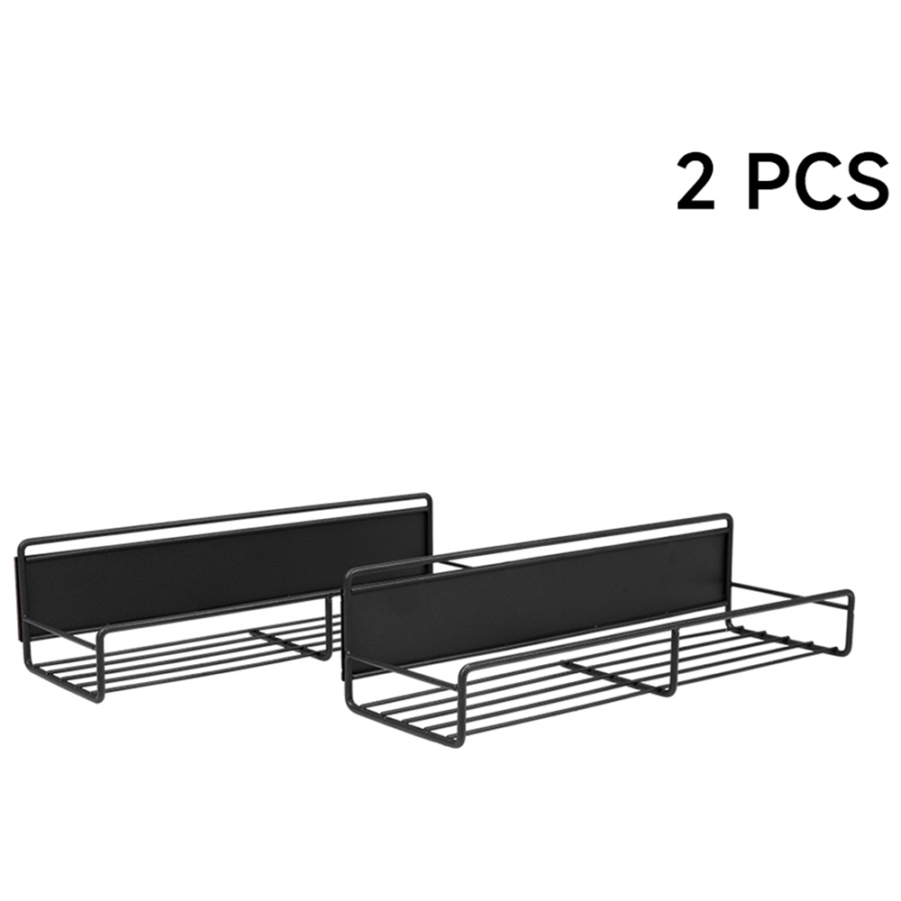 Living and Home 2 Piece Magnetic Fridge Storage Shelf with Hooks Image 3