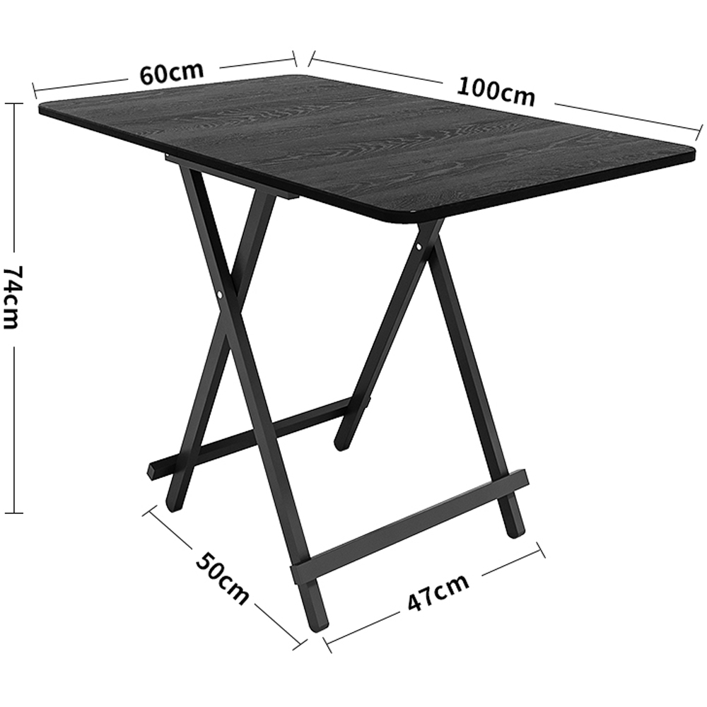 Living and Home Black 4 Seater Foldable Wooden Dining Table Image 9