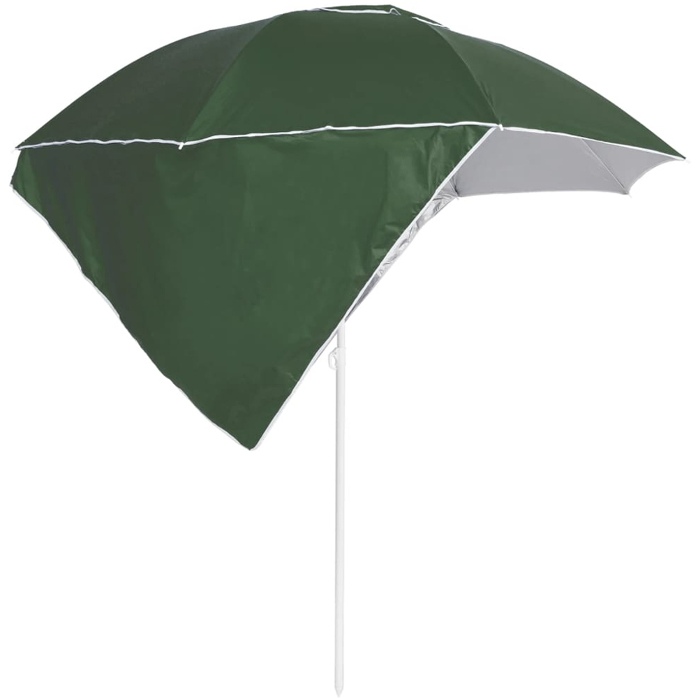 vidaXL Green Beach Parasol with Side Walls 2.15m Image 2