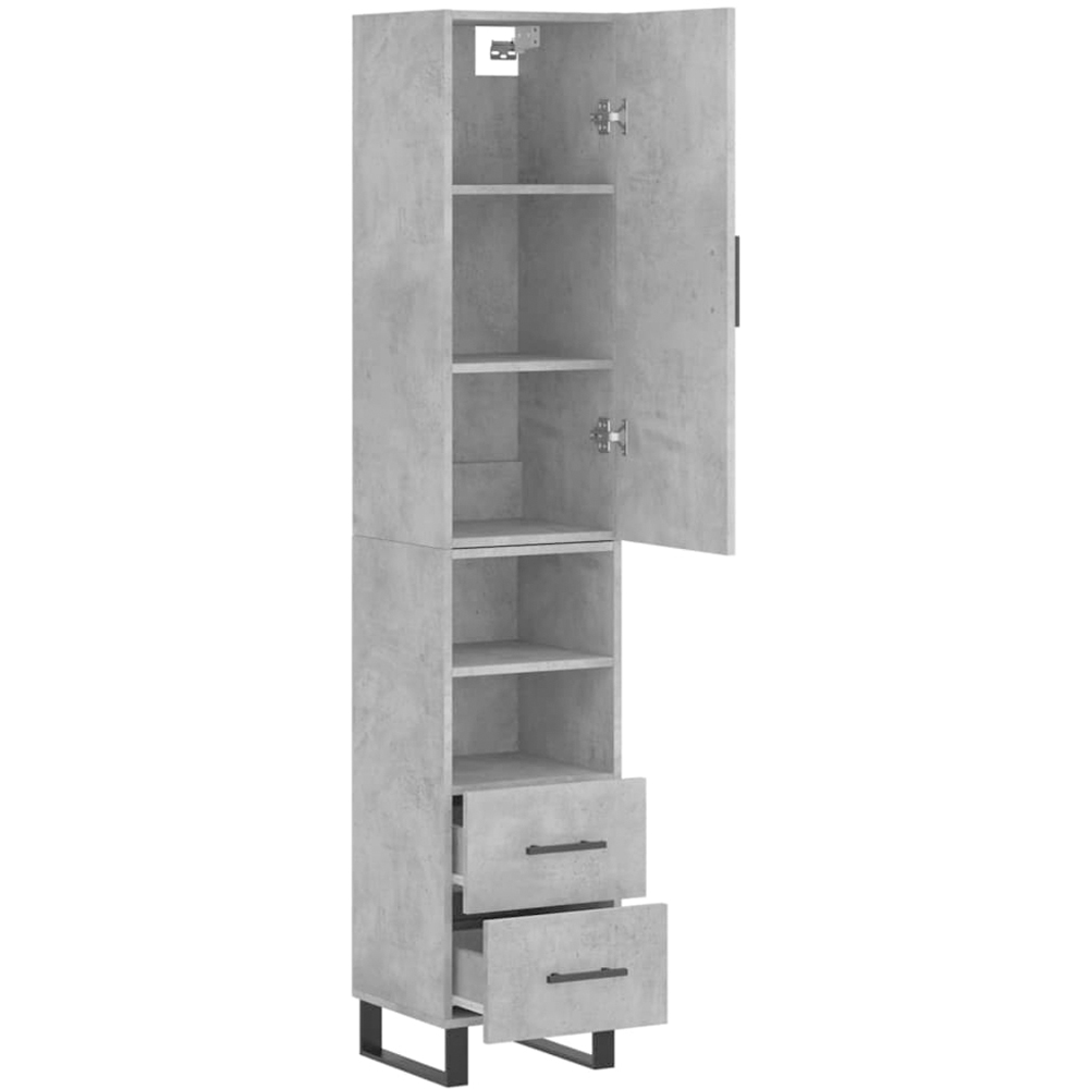 vidaXL 4 Door Grey Highboard Image 2