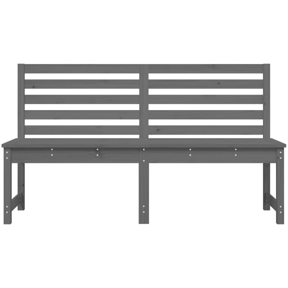vidaXL Grey Solid Pine Wood Slatted Garden Bench 157.5 x 48 x 91.5cm Image 3