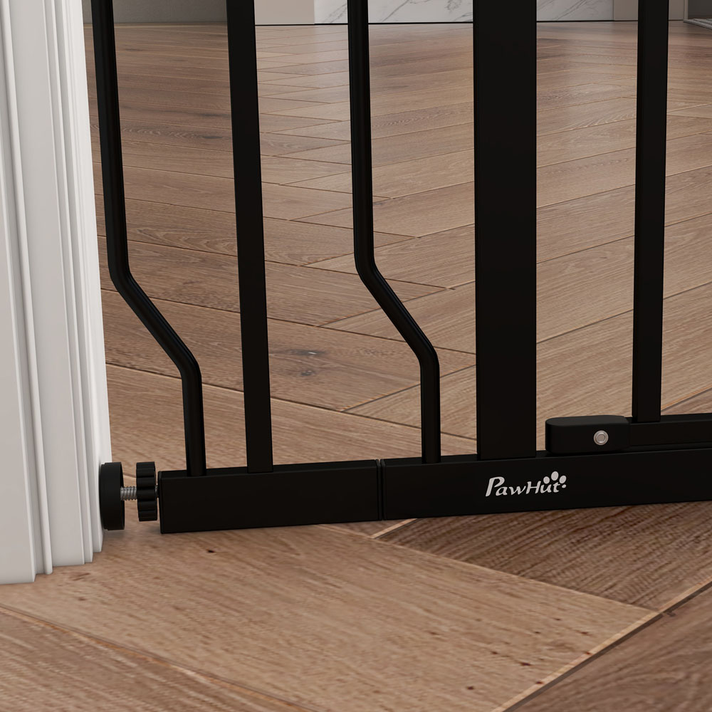 PawHut Black 75-95cm Door Pressure Fit Wide Stair Pet Safety Gate Image 7