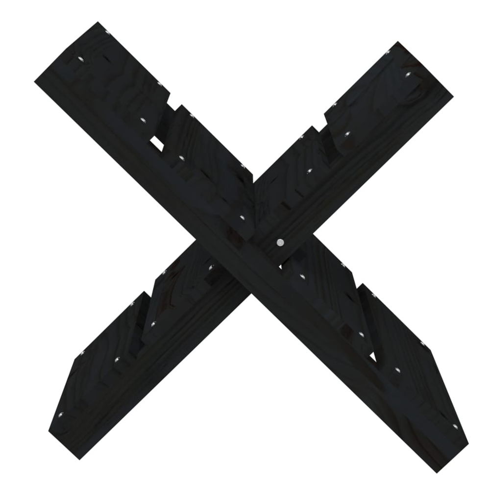 vidaXL Black Pine Wood Firewood Log Holder 48 x 47 x 39.5cm Image 4
