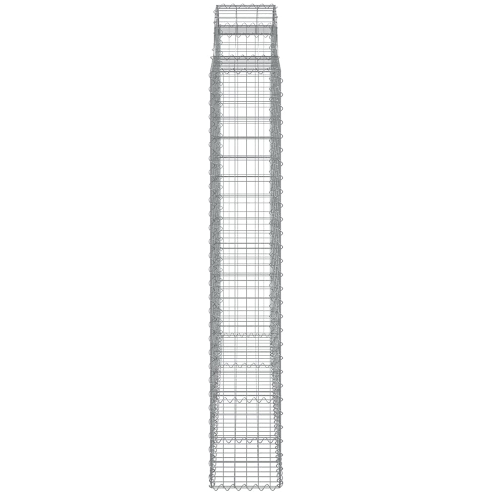 vidaXL Silver Galvanised Iron Arched Gabion Basket 200 x 50 x 180/200cm 6 Pack Image 3