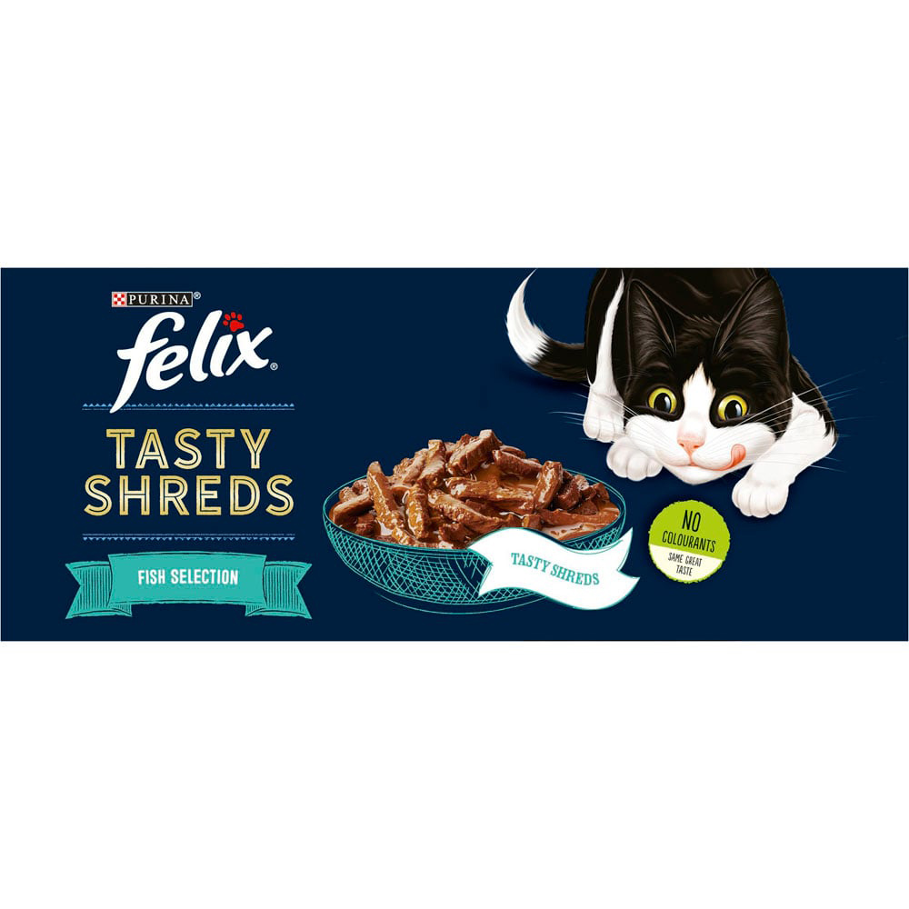 Felix Tasty Shreds Fish Selection in Gravy Cat Food 12 x 80g Image 4