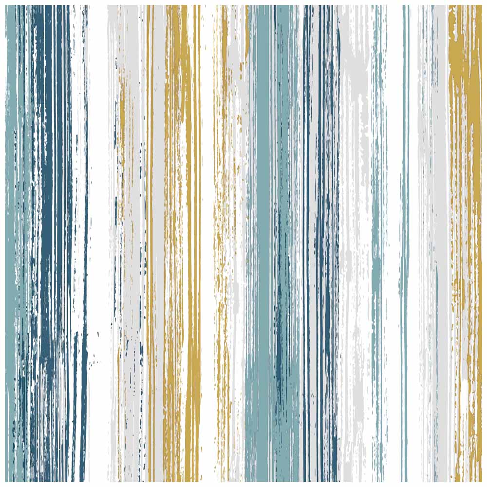 Wilko Stripe Teal and Yellow Wallpaper Image 1