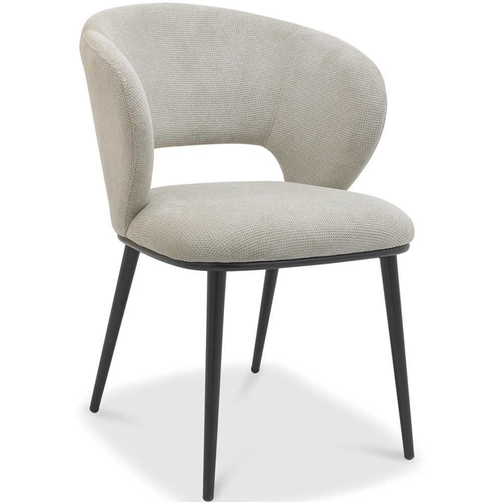 Bentley Designs Luca Set of 2 Light Grey Faux Leather Upholstered Dining Chair Image 2