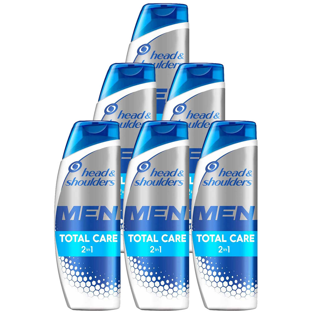 Head & Shoulders Mens 2 in 1 Total Care Shampoo Case of 6 x 225ml Image 1