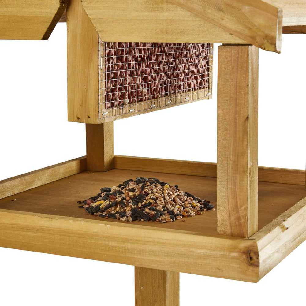 Happy Beaks Premium Wooden Bird Table with Built-In Feeder Image 4