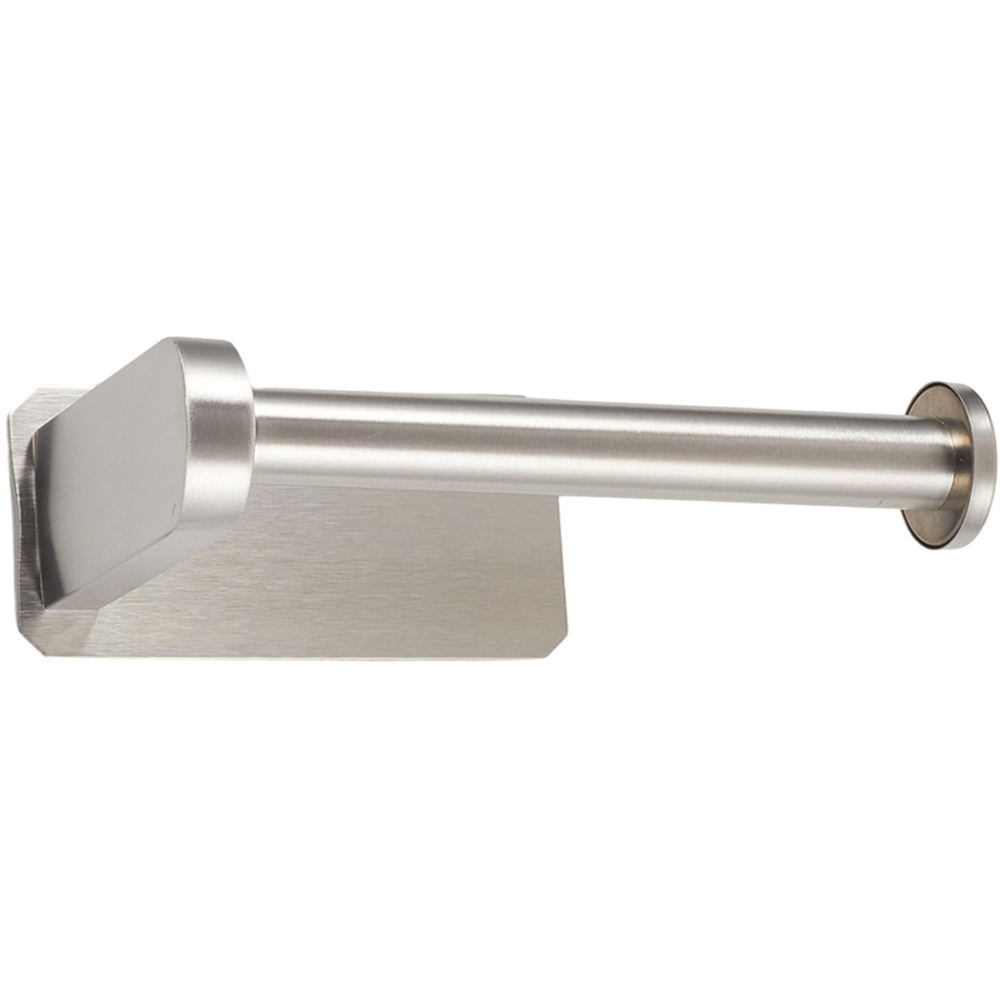 Living and Home Silver Self-Adhesive Stainless Steel Toilet Roll Holder 14cm Image 3