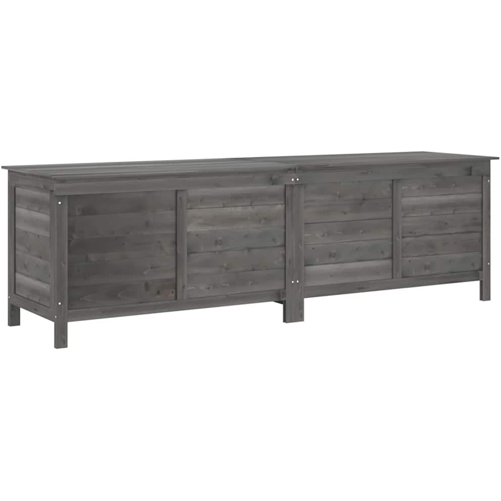 vidaXL 56.5 x 198.5 x 50cm Anthracite Fir Wood Garden Storage Box Image 1