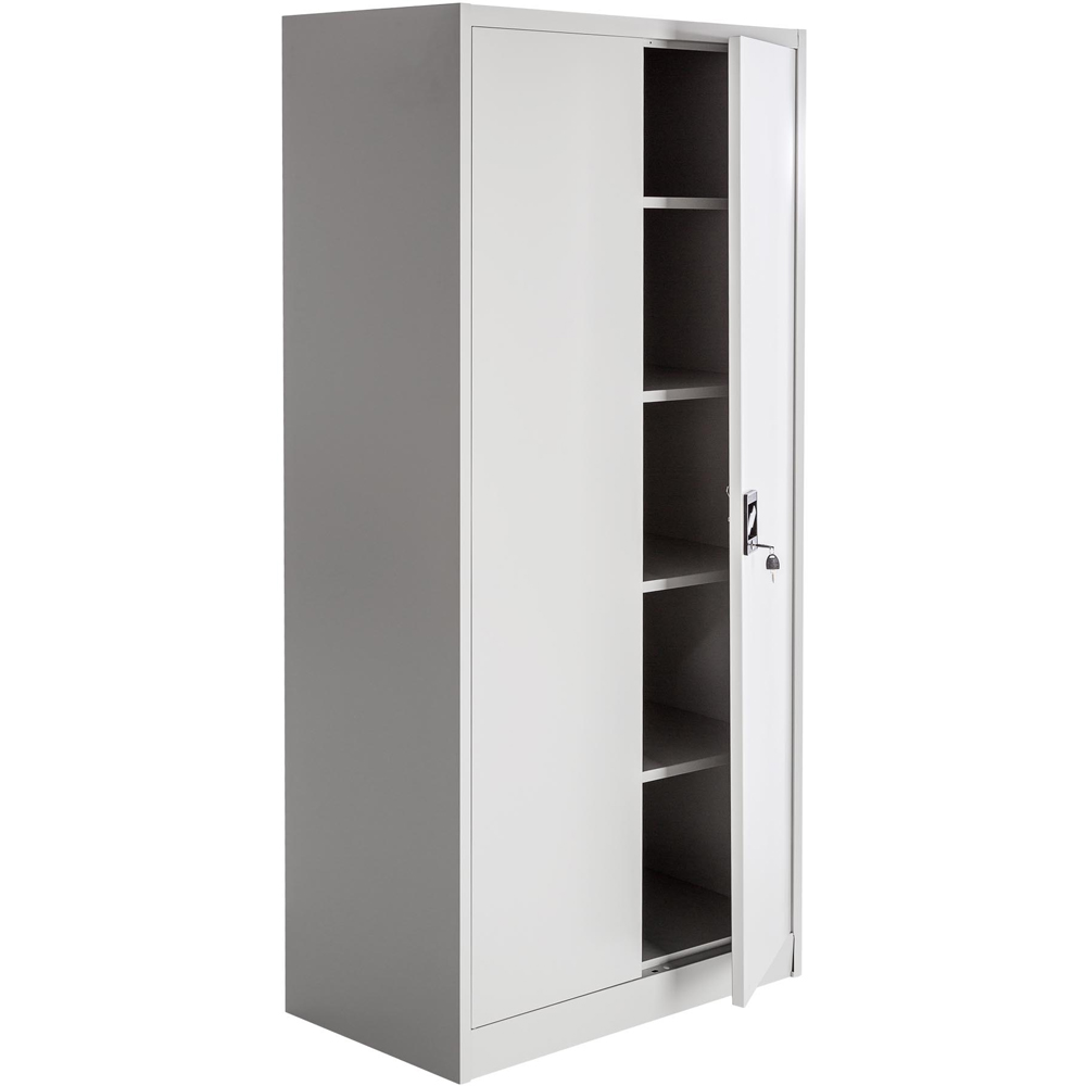 Tectake 5 Shelf Grey Lockable Filing Cabinet Set of 2 Image 4