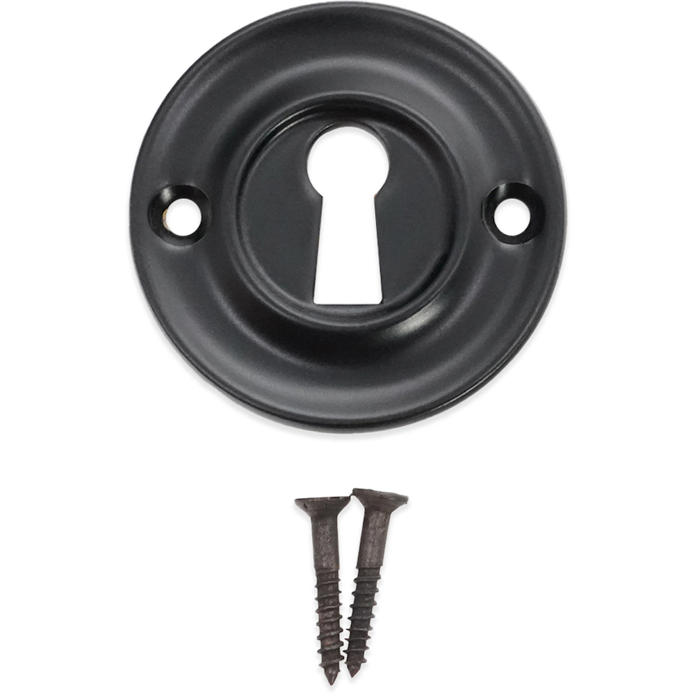 Spira Brass Slimline Standard Matt Black Escutcheon Image 4